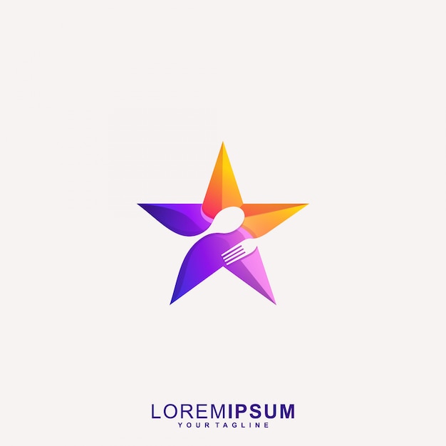 Impresionante Star Restaurant Logo Vector