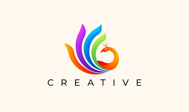 Impresionante vector de diseño de logotipo de pavo real