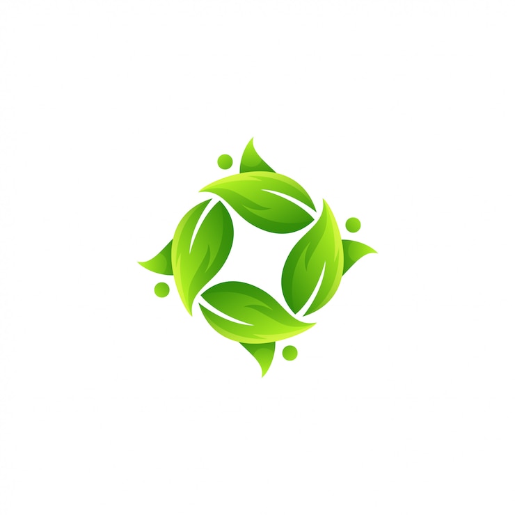 Vector impresionante vector logo de hoja verde