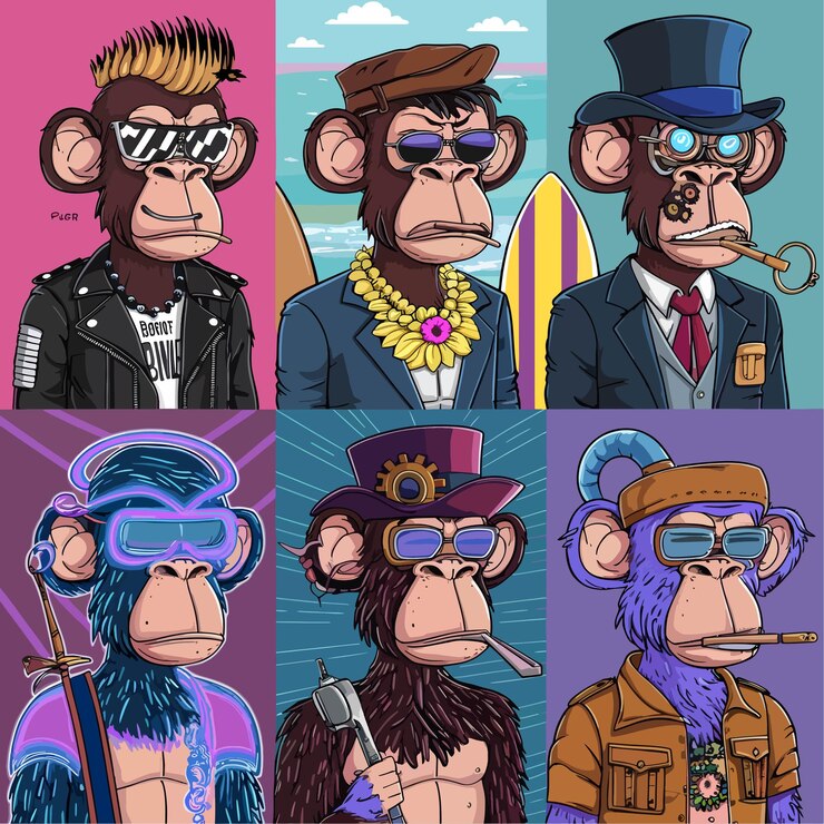Vector impresiones artísticas de monos