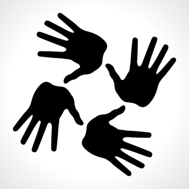 impresiones de mano icono ilustración vectorial abstracta para el diseño