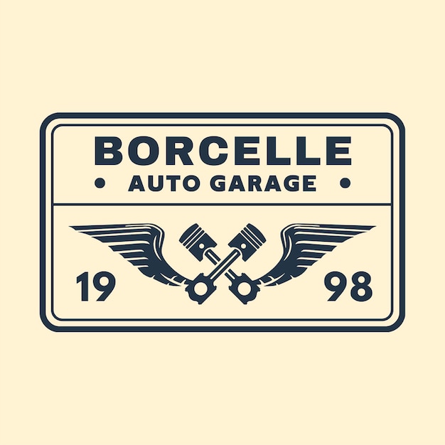 ImpresiónUn logotipo del emblema con una camioneta clásica ilustrada con la palabra Classic