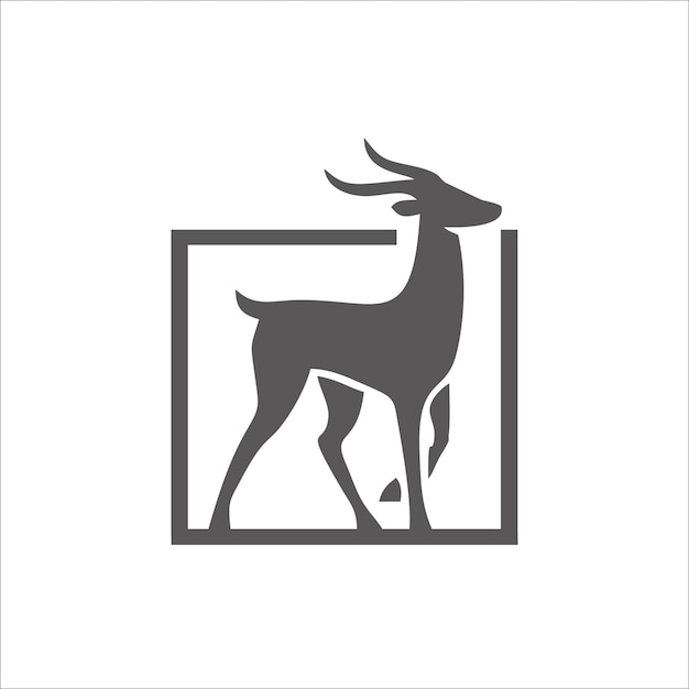 Imprime el diseño del logotipo de la sombra del ciervo para tu marca e identidad