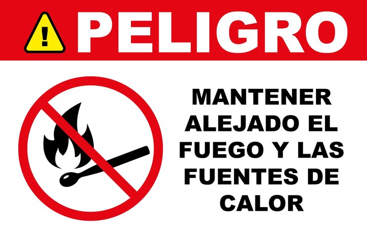 Vector imprime la etiqueta peligro mantenga alejado de fuego