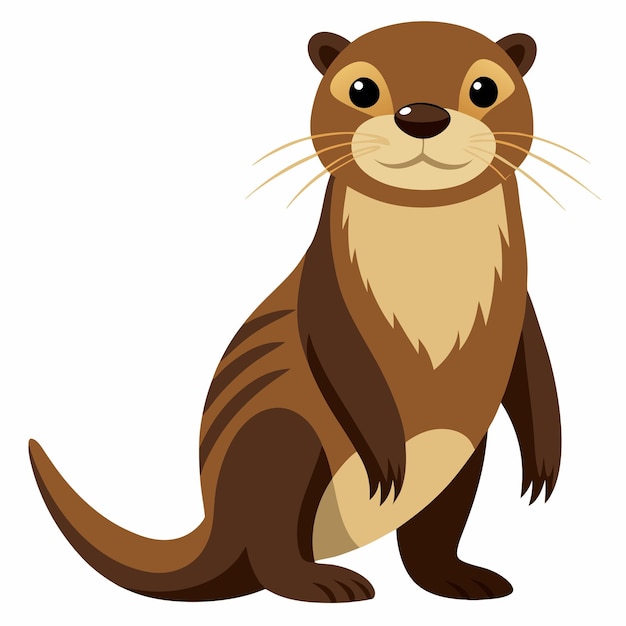 Imprime una ilustración vectorial de clipart de la nutria guapa en obras de arte detalladas de alta calidad para creativos