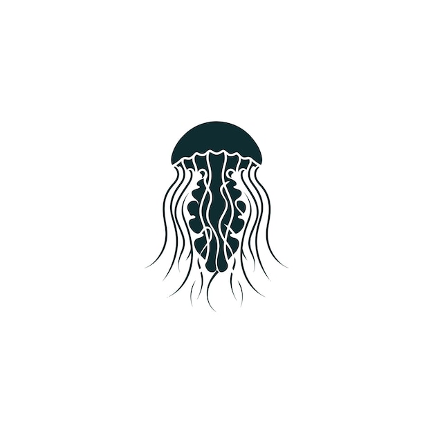 Imprime una ilustración vectorial del icono de la silueta de una medusa