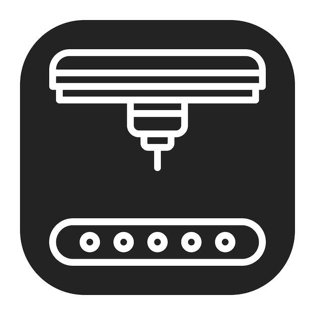 Imprime la imagen vectorial del icono de la cama Se puede utilizar para la impresión 3D