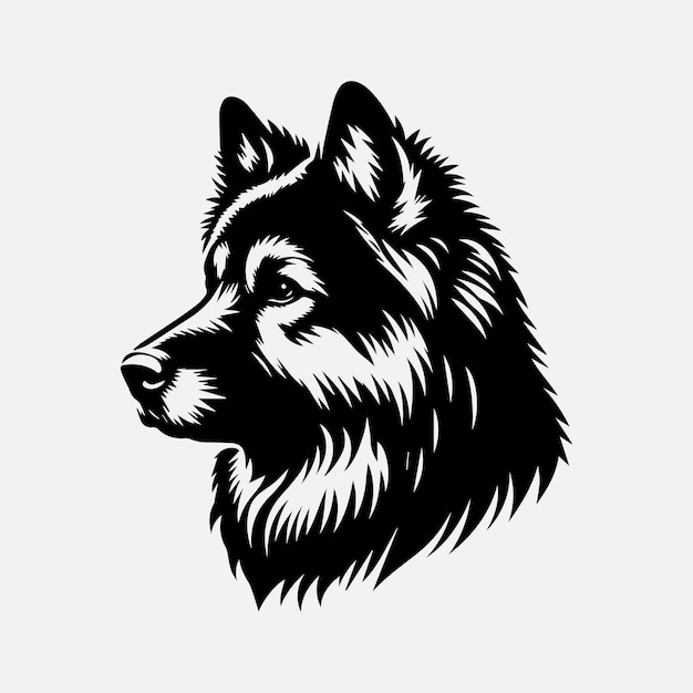Imprime la silueta majestuosa de la cabeza del perro capturando la elegancia canina en el perfil