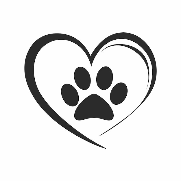 Imprimir el corazón de la pata y el arte vectorial de la madre del perro para archivos de corte de Cricut