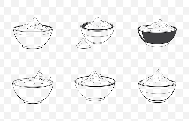 Imprimir delicioso hummus y pan de pita fresco Línea de vector de arte para cocina y comida mediterránea I