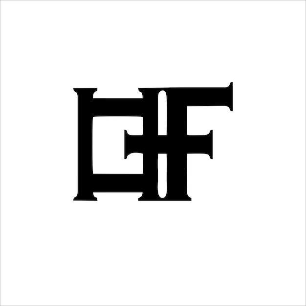 Imprimir el diseño de la letra OF para la marca y los productos del logotipo de su empresa