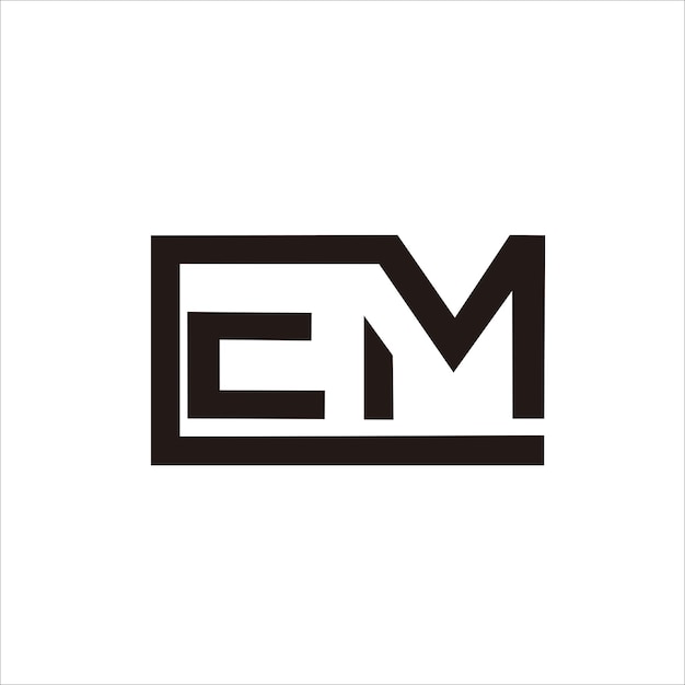 Imprimir el diseño del logotipo de la letra EM para su marca y producto