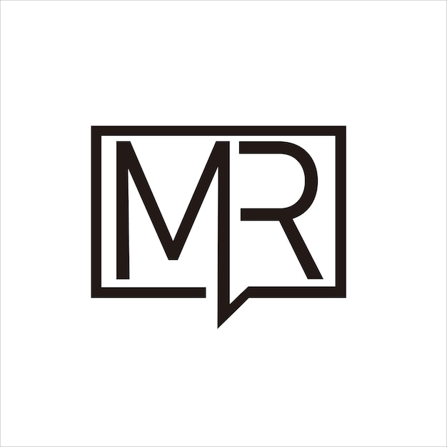 Imprimir el diseño del logotipo MR para su marca y nombre de la empresa