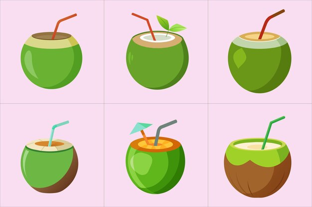 Imprimir la ilustración del vector del jugo de coco