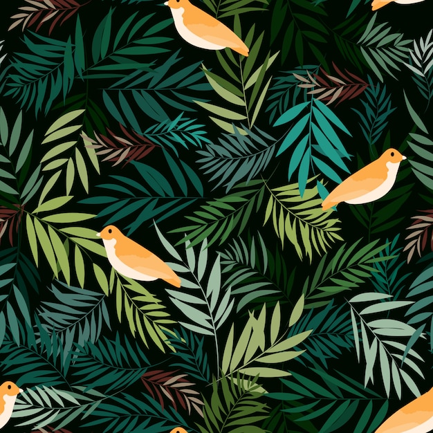 imprimir selva de aves amarillas