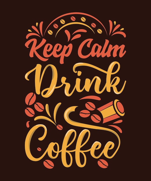 Imprimir Vector mantener las almejas y beber café citas de café inspiradoras