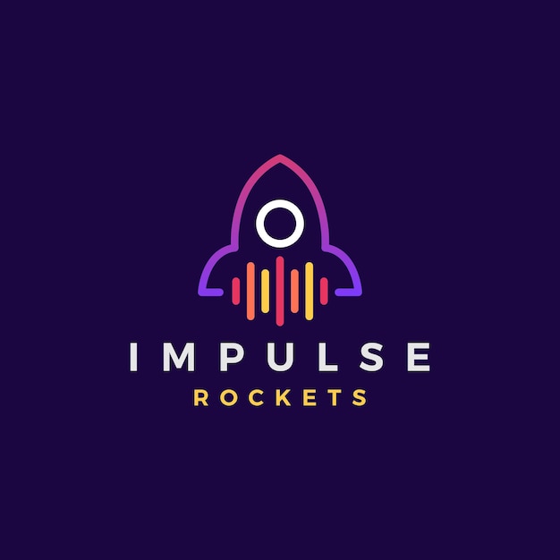 Impulse wave rocket logo vector icono ilustración