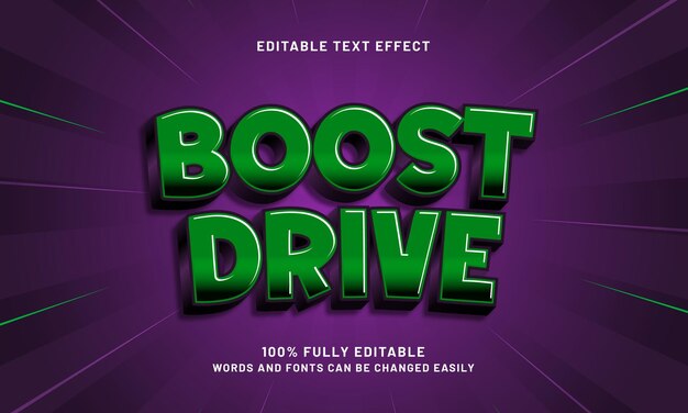 impulso del efecto de texto editable con un tema de carreras y velocidad