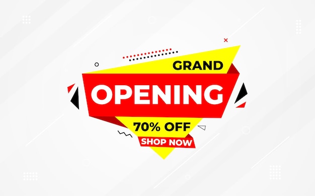 Inauguración Pronto diseño vectorial de plantilla de banner Fondo de apertura de la tienda en línea Poster especial de descuento