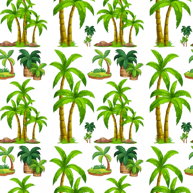 Inconsútil palmeras y la isla