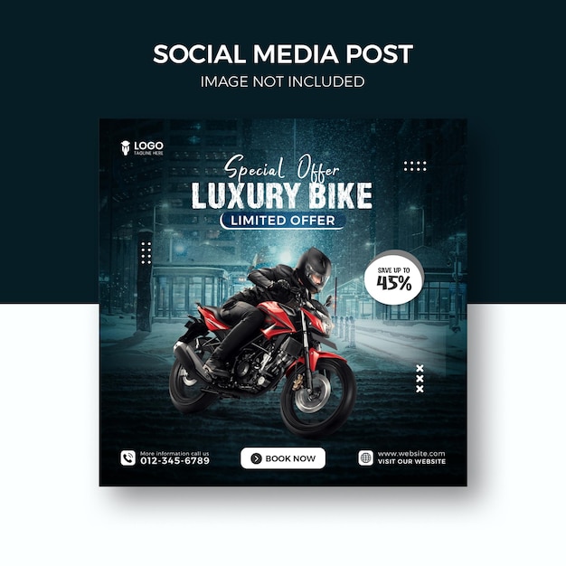 INCREÍBLE diseño de plantilla de publicación de instagram de redes sociales de motocicleta premium