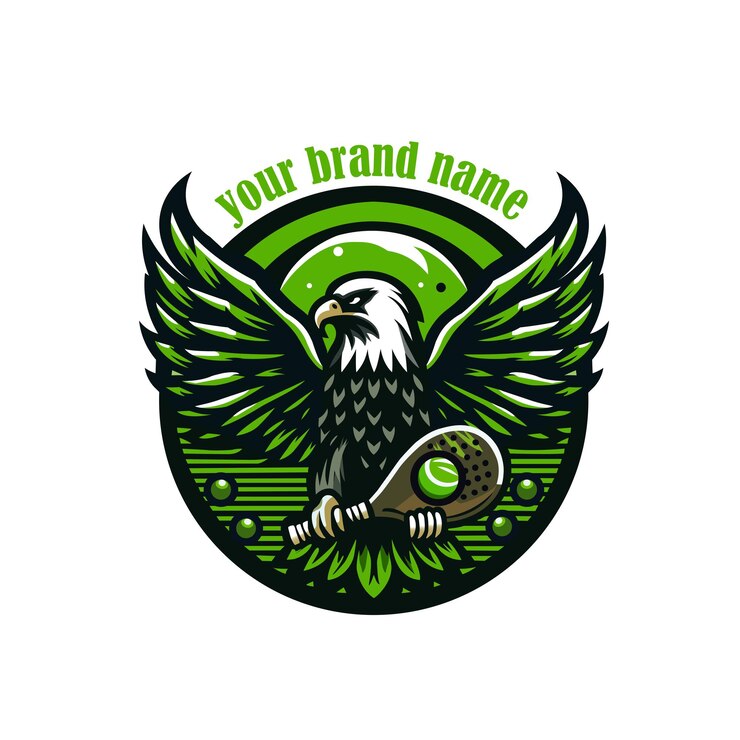 increíble águila pelota de tenis mascota diseño de logotipo ilustración vector