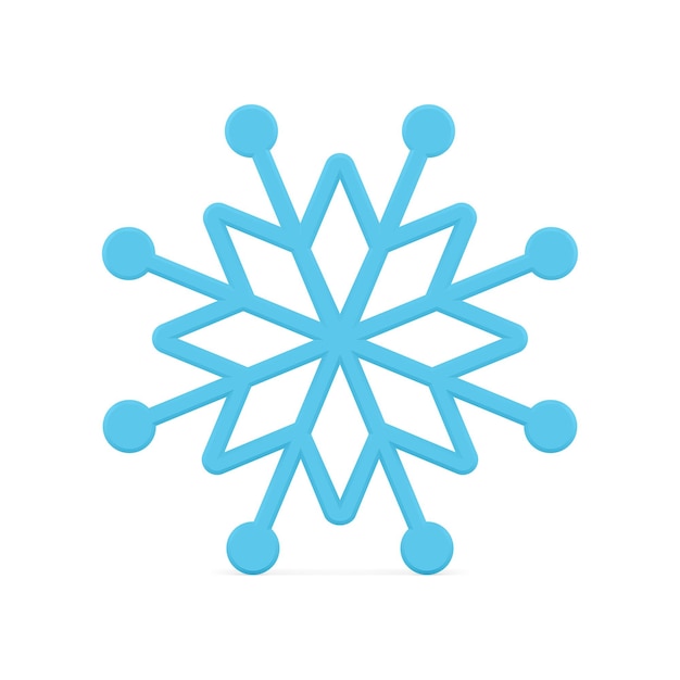 Increíble brillante ornamental azul copo de nieve diseño decorativo realista 3d plantilla ilustración vectorial
