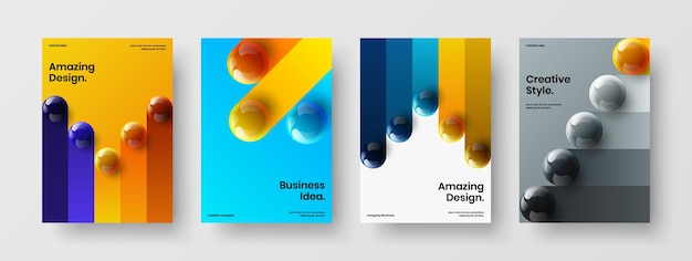 Increíble colección de concepto de vector de diseño de folleto A4