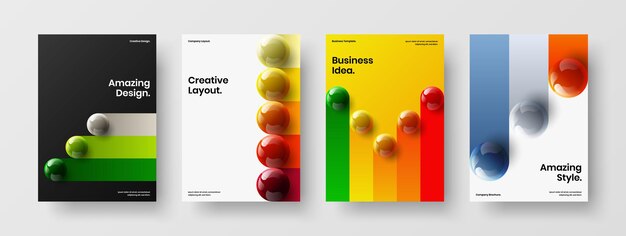 Increíble colección de diseño de diseño vectorial A4 de postal