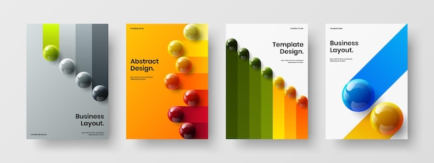 Increíble composición de diseño de folleto de esferas 3D