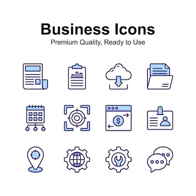 Increíble conjunto de iconos de negocios en estilo moderno