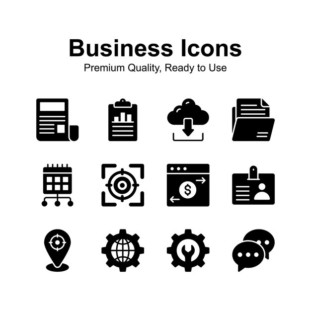Increíble conjunto de iconos de negocios en estilo moderno