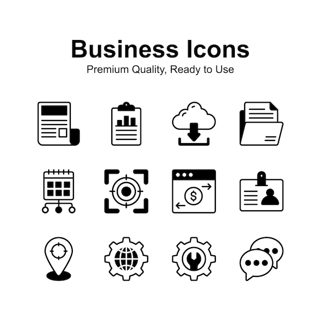 Increíble conjunto de iconos de negocios en estilo moderno