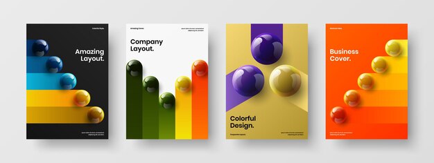 Increíble conjunto de plantillas de banner de bolas 3D