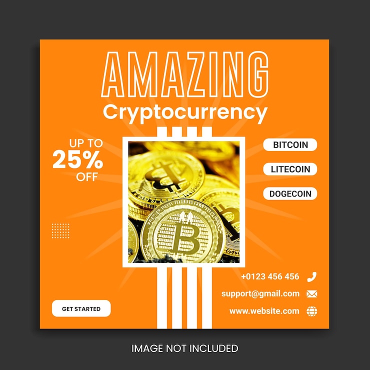 Vector increíble cripto convertir plantilla de publicación en redes sociales y diseño de plantilla de publicación de instagram