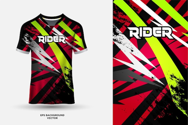 Increíble diseño de camiseta de camiseta adecuado para juegos de fútbol de carreras deportivas y vector de deportes electrónicos