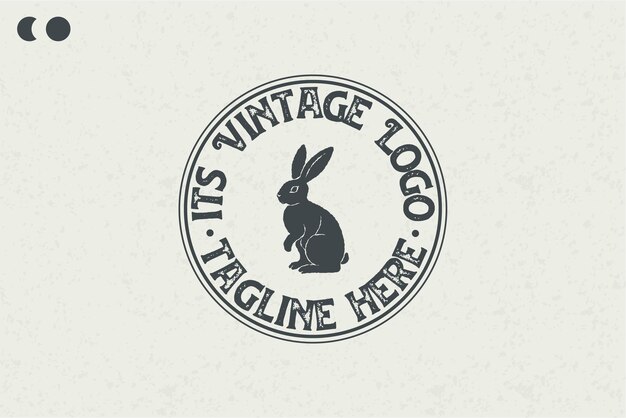 Increíble diseño de logotipo de conejo plantilla vintage estilo clásico