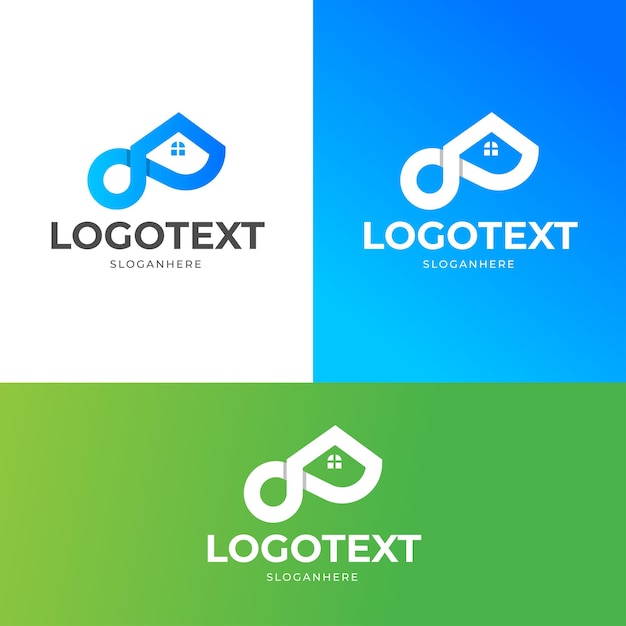 Vector increíble diseño de logotipo de hogar colorido minimalista moderno con diseño de logotipo de letra n