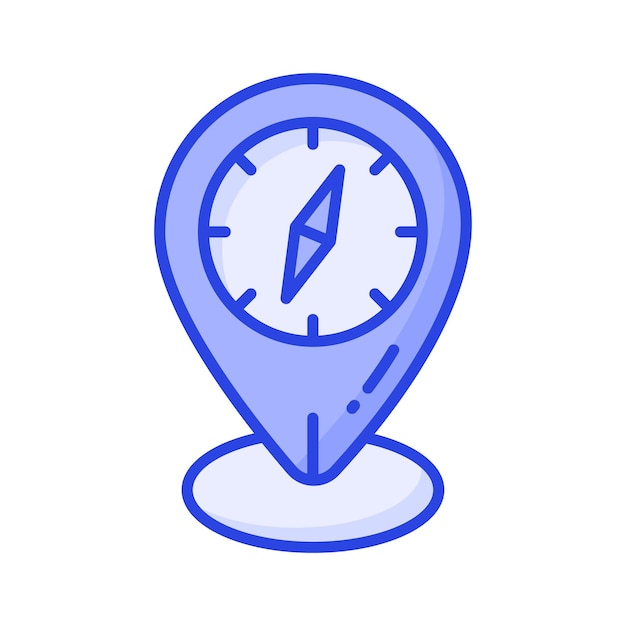 Un increíble diseño vectorial de brújula en el icono de la herramienta de navegación de estilo moderno