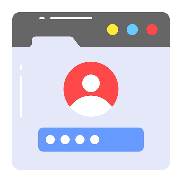 Un increíble diseño vectorial de contraseña de usuario en el estilo de moda de seguridad personal