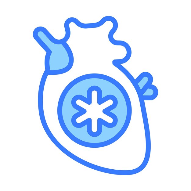 Un increíble diseño vectorial de un ícono editable del órgano cardíaco humano