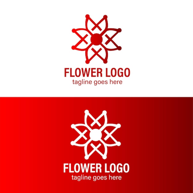 Increíble diseño vectorial de logotipo de flor