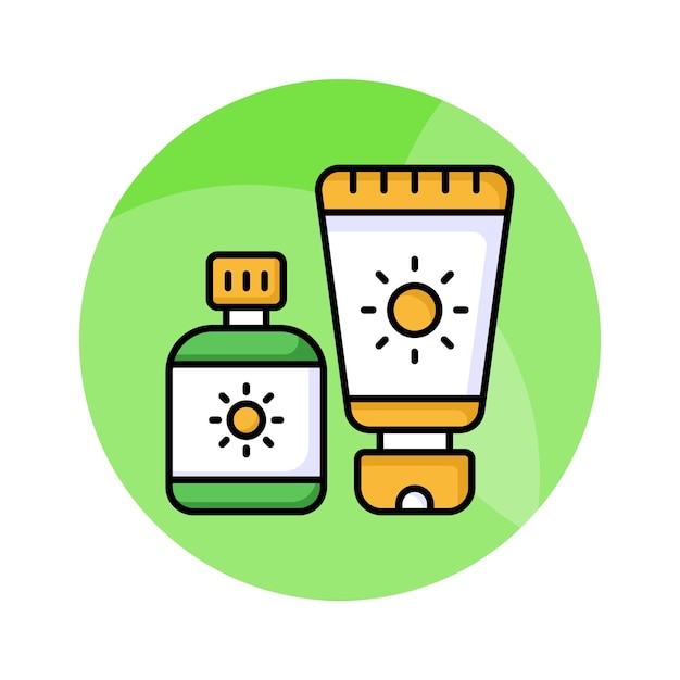 Un increíble diseño vectorial de protector solar en un icono premium de estilo moderno