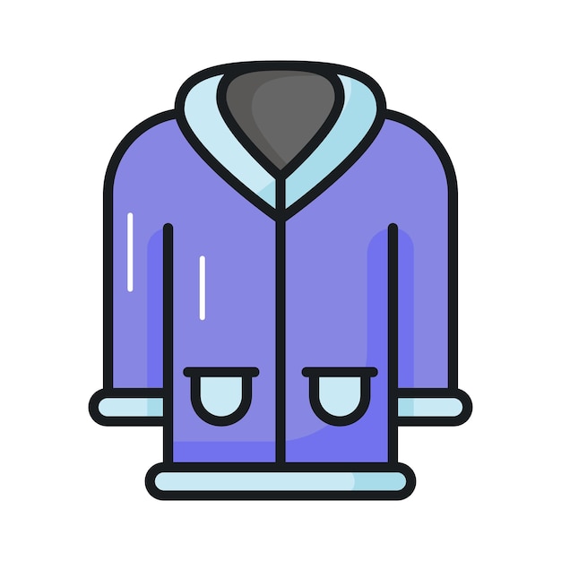 Un increíble icono de abrigo en estilo moderno aislado sobre un fondo blanco