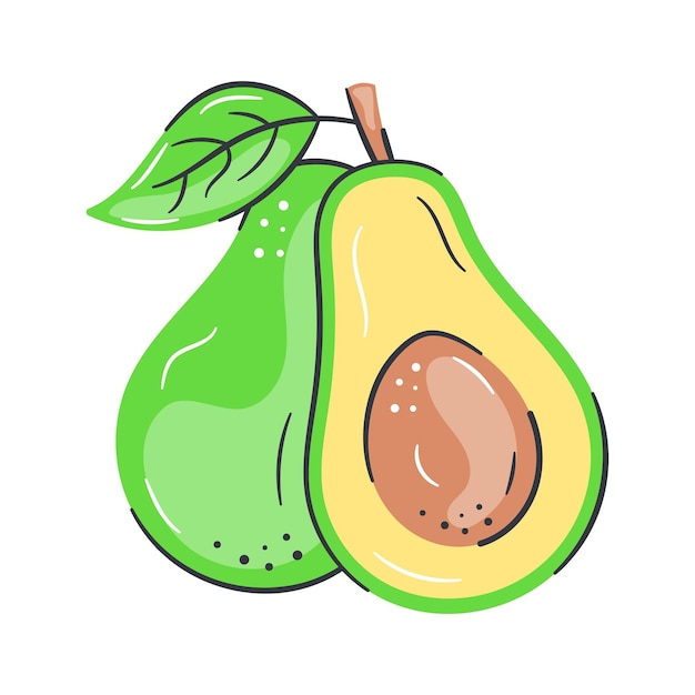 Un increíble icono de aguacate en el estilo de diseño moderno dieta saludable