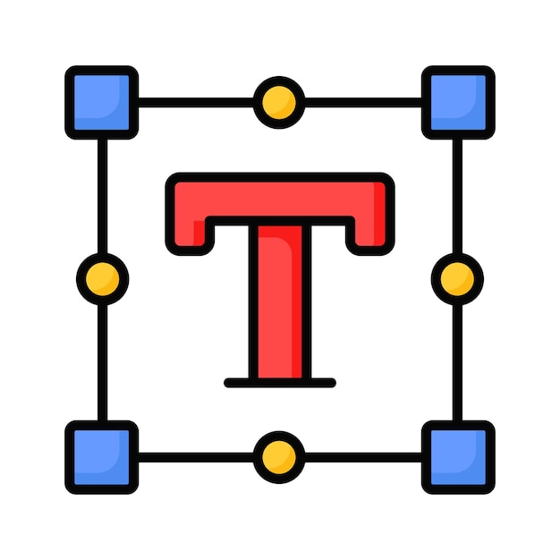 Un increíble icono de herramienta de texto en estilo plano listo para usar icono