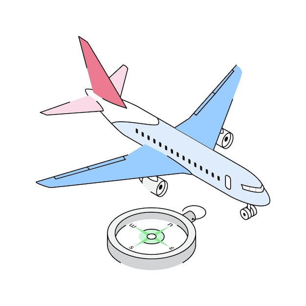 Un increíble icono isométrico que muestra la salida de un vuelo