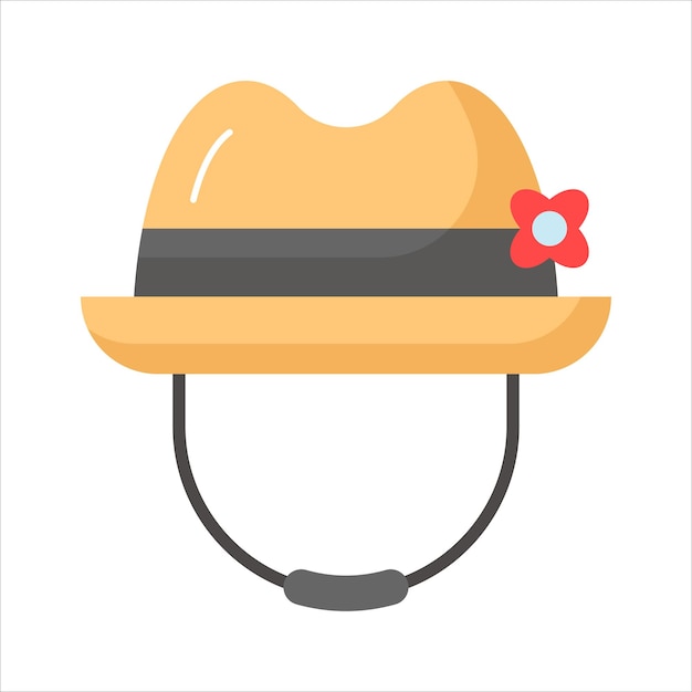 Un increíble icono de sombrero en estilo editable aislado sobre un fondo blanco