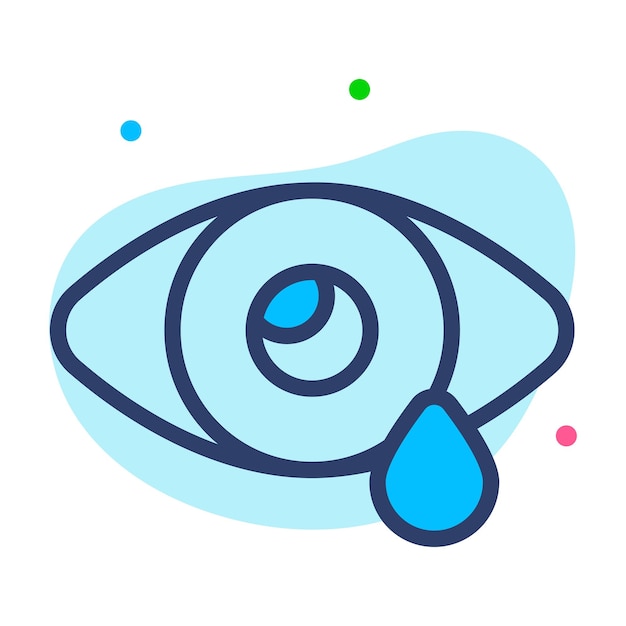 Un increíble icono vectorial de gotas para los ojos en estilo moderno