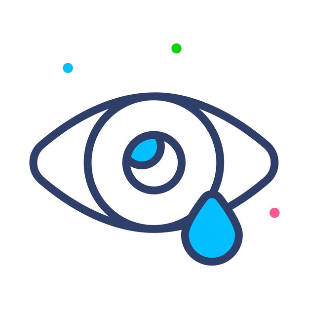 Un increíble icono vectorial de gotas para los ojos en estilo moderno